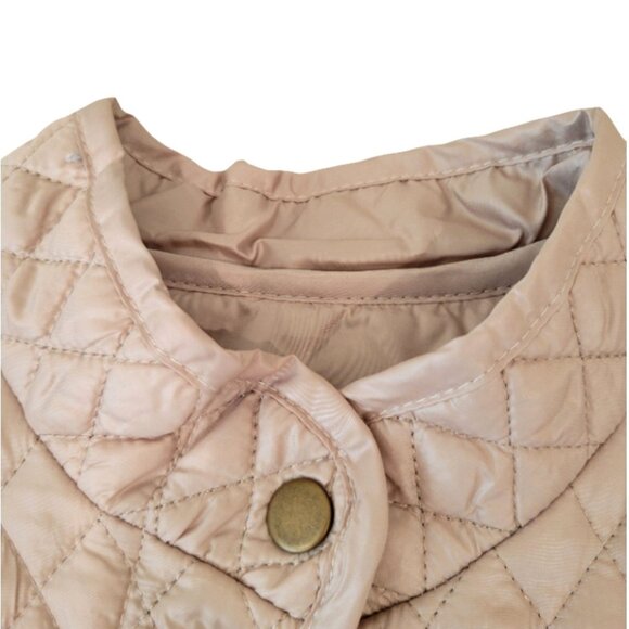 Jade & Ivory Quilted Lightweight Jacket | Nude Blush Snap Front Coat- NWT! - Picture 5 of 11
